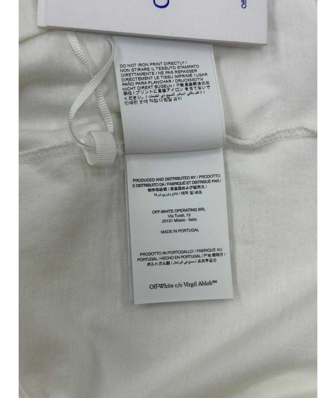 OFF-WHITE Белая хлопковая футболка, фото 7