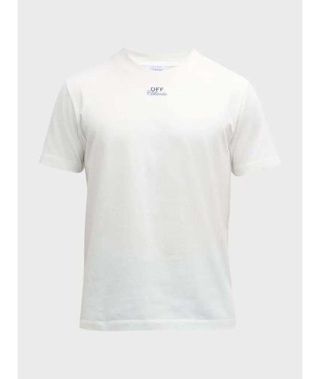 OFF-WHITE Белая хлопковая футболка, фото 10
