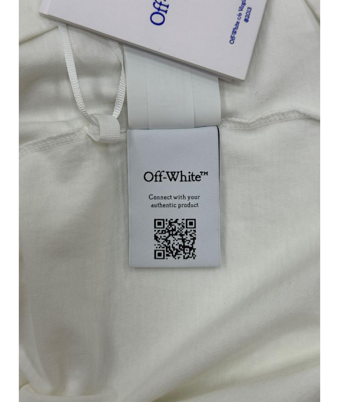 OFF-WHITE Белая хлопковая футболка, фото 6