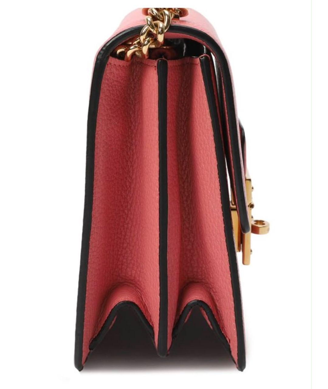 DOLCE&GABBANA Коралловая кожаная сумка через плечо, фото 6
