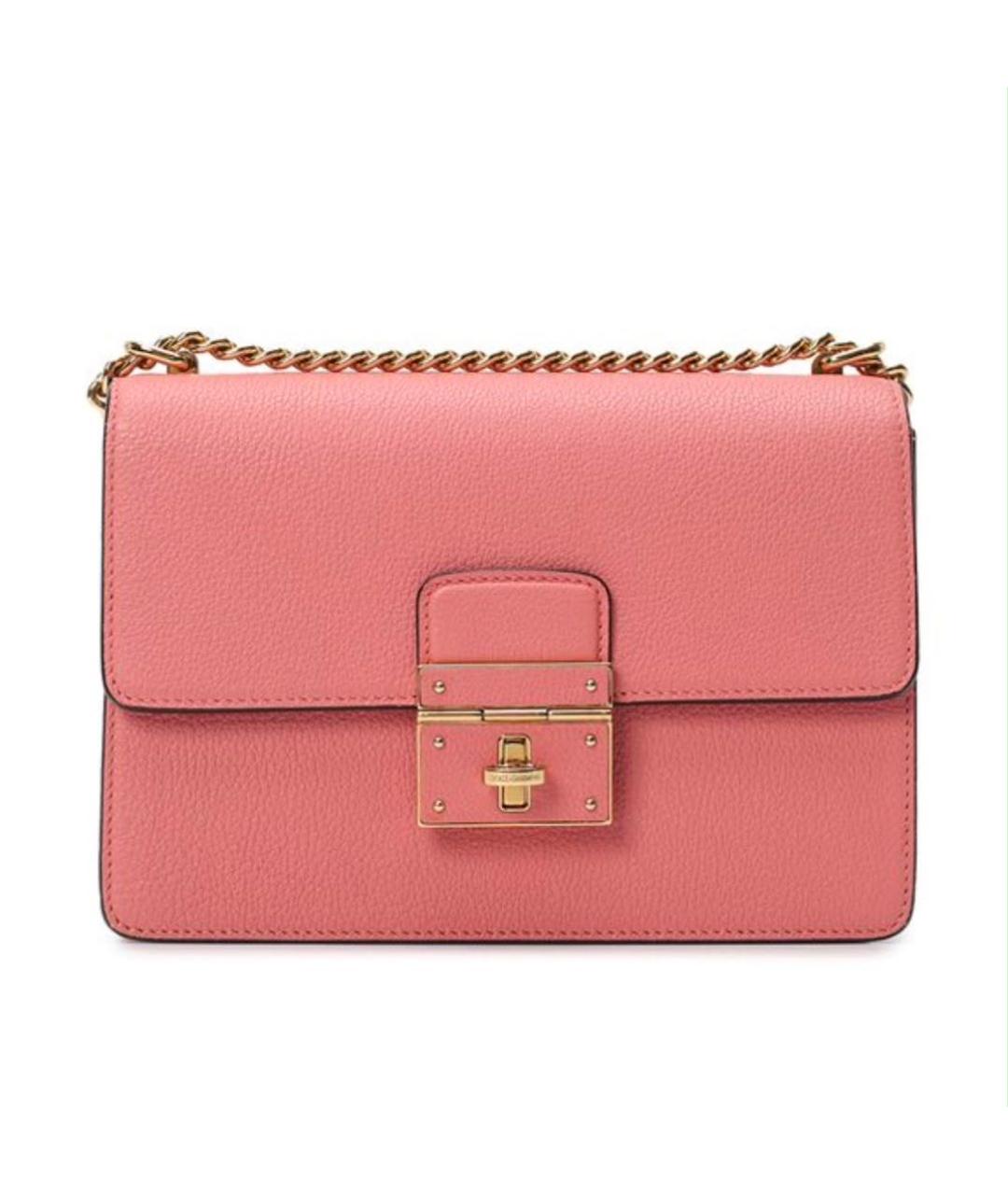 DOLCE&GABBANA Коралловая кожаная сумка через плечо, фото 4