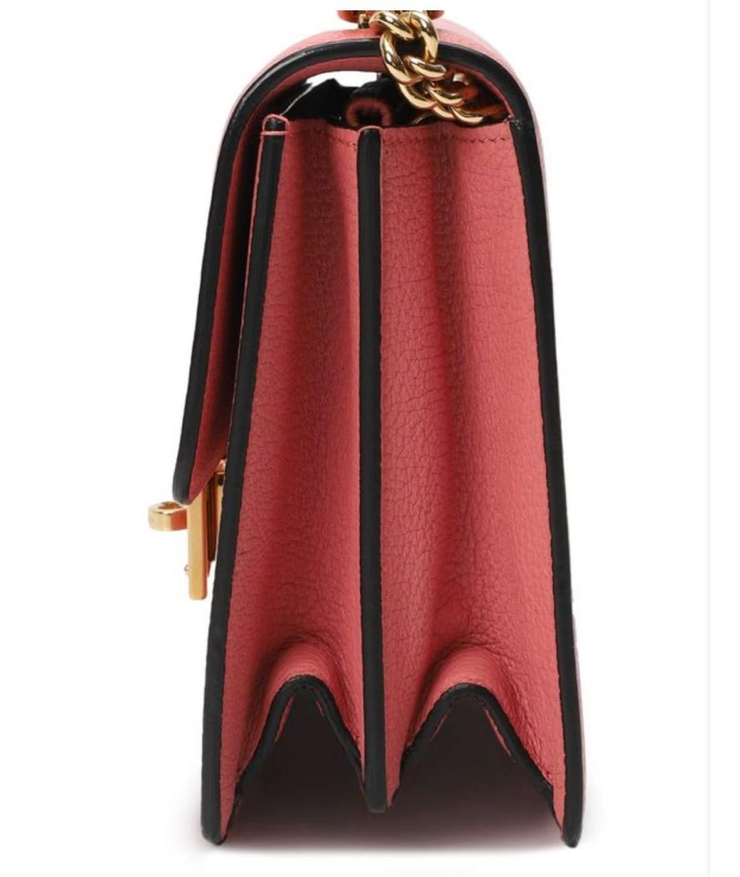 DOLCE&GABBANA Коралловая кожаная сумка через плечо, фото 3