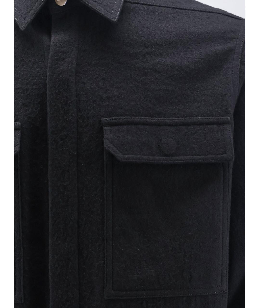 RICK OWENS Черная хлопковая кэжуал рубашка, фото 3