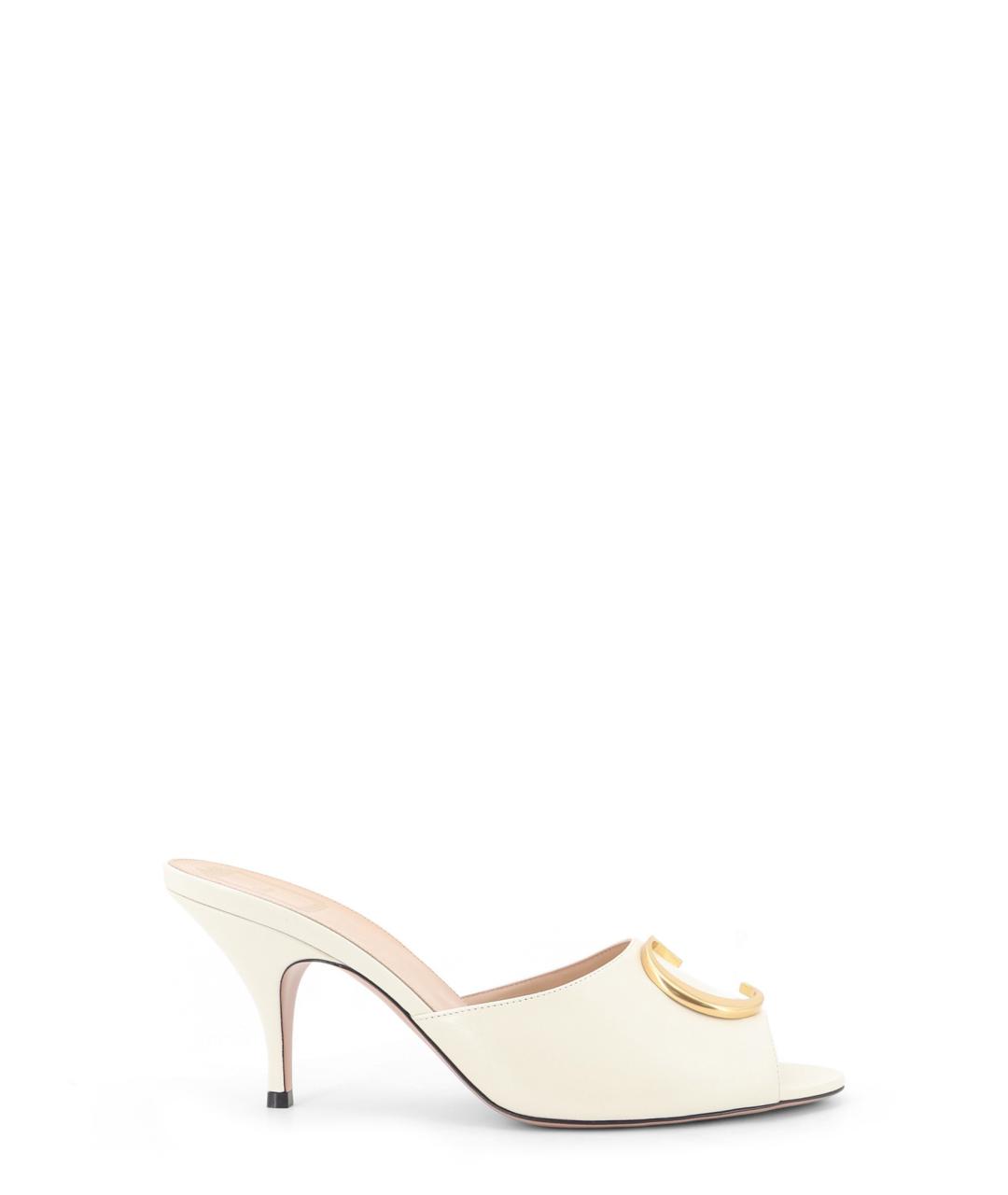CHRISTIAN DIOR Белые кожаные мюли, фото 1