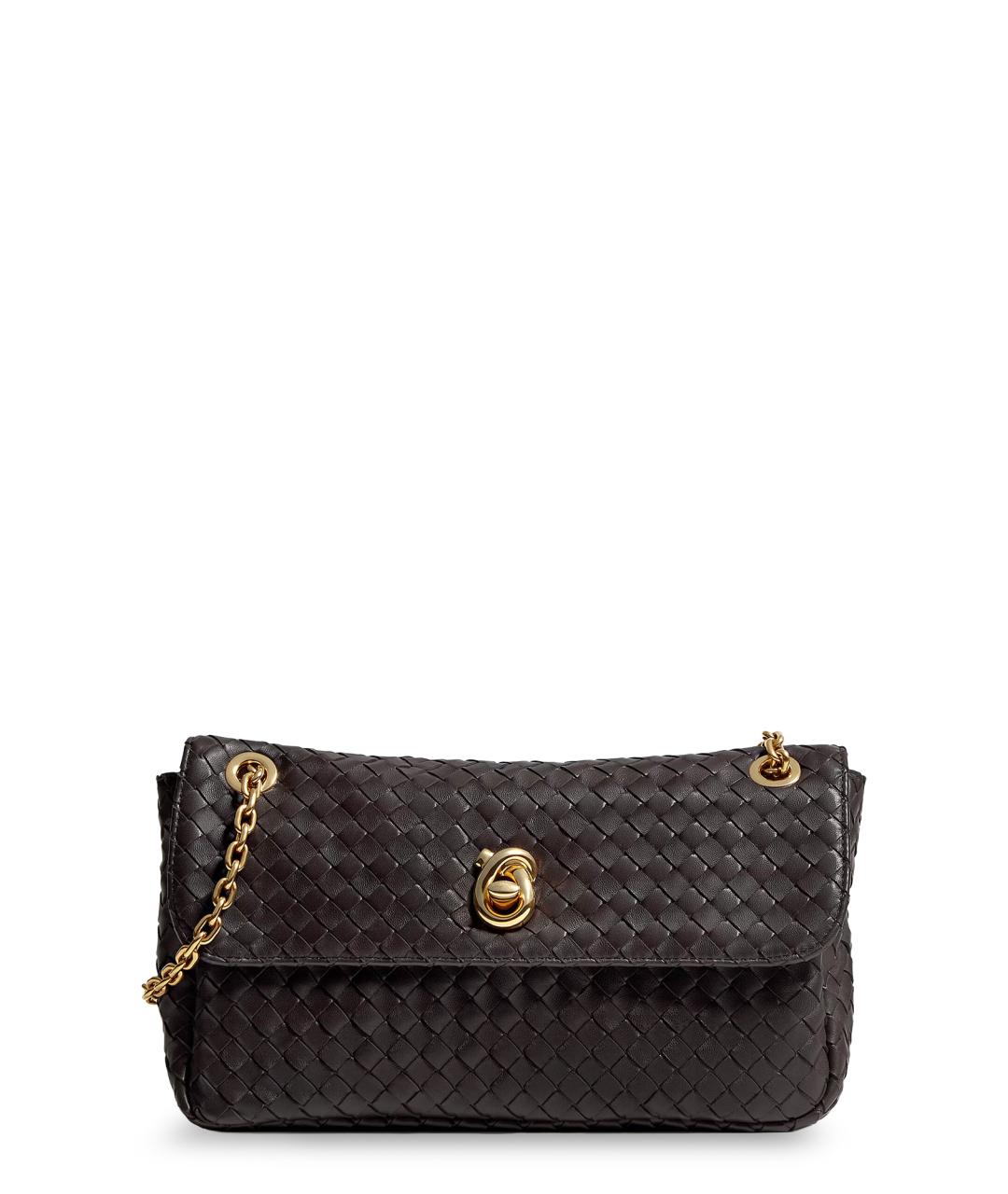 BOTTEGA VENETA Коричневая кожаная сумка через плечо, фото 1