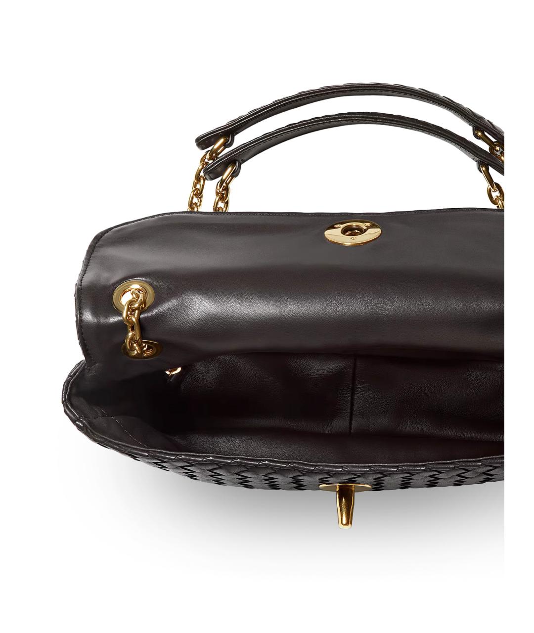 BOTTEGA VENETA Коричневая кожаная сумка через плечо, фото 5