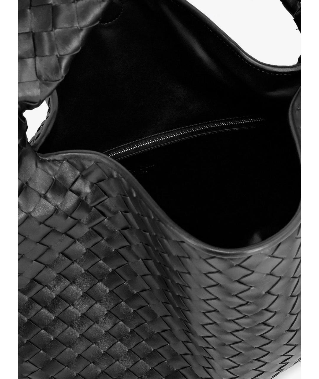 BOTTEGA VENETA Черная кожаная сумка через плечо, фото 4