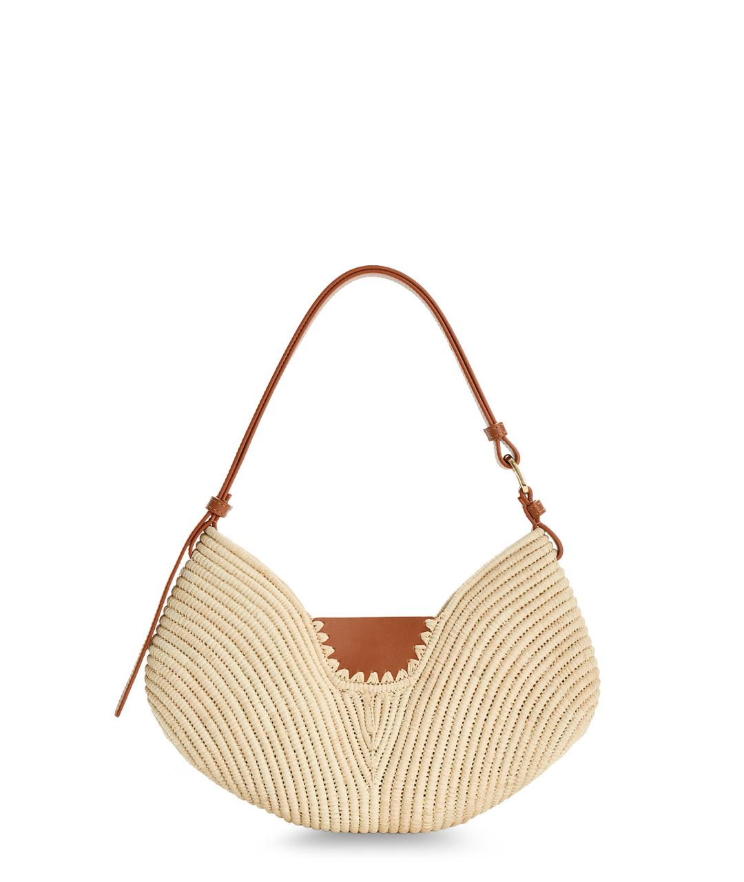 LOEWE Бежевая рафиевая сумка через плечо, фото 2