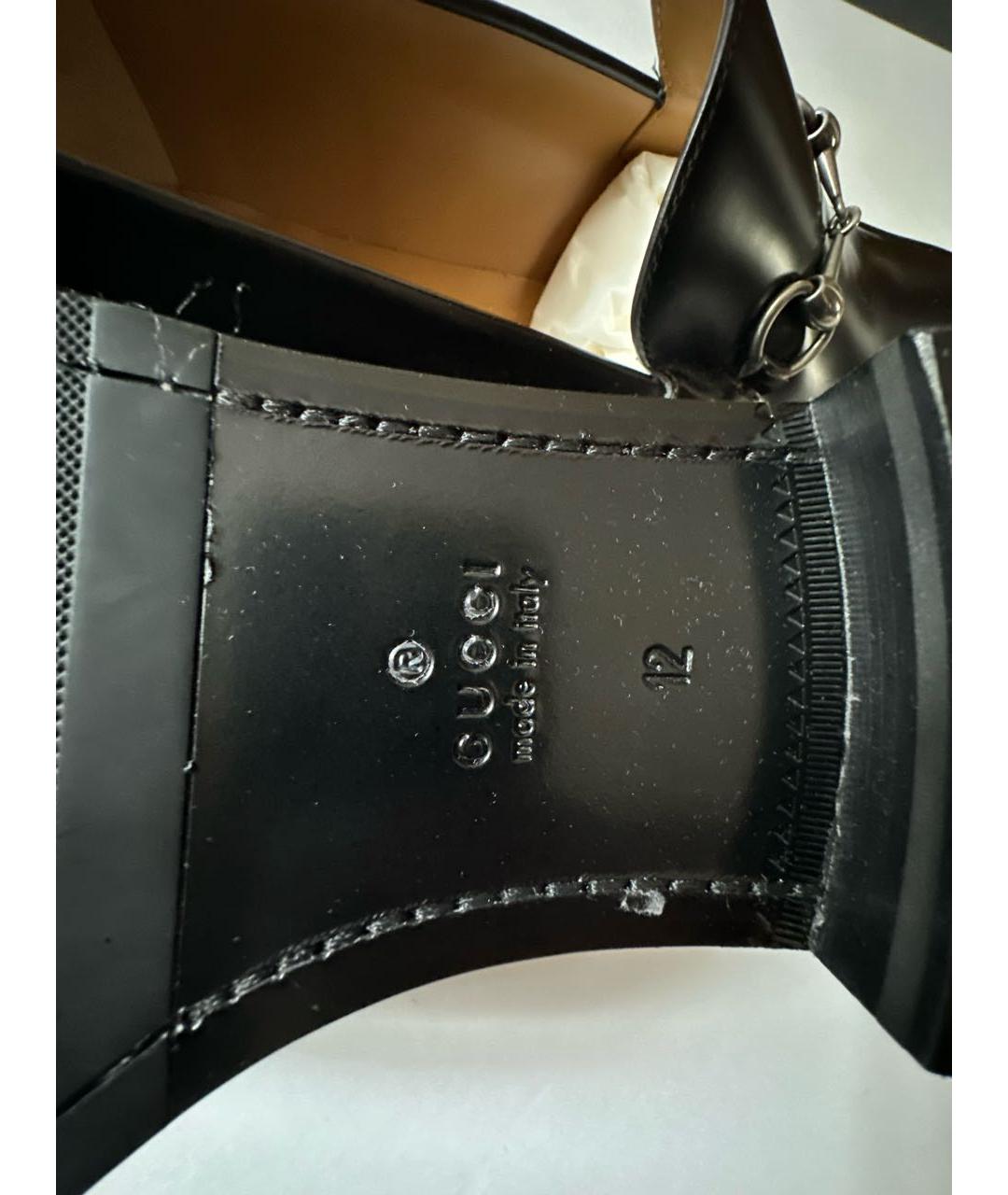 GUCCI Черные кожаные туфли, фото 6