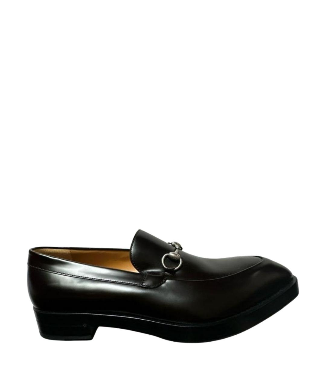 GUCCI Черные кожаные туфли, фото 1