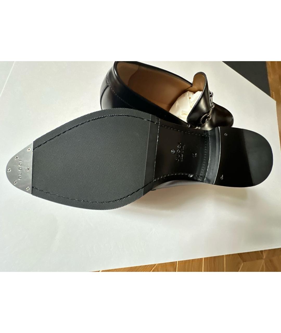 GUCCI Черные кожаные туфли, фото 5