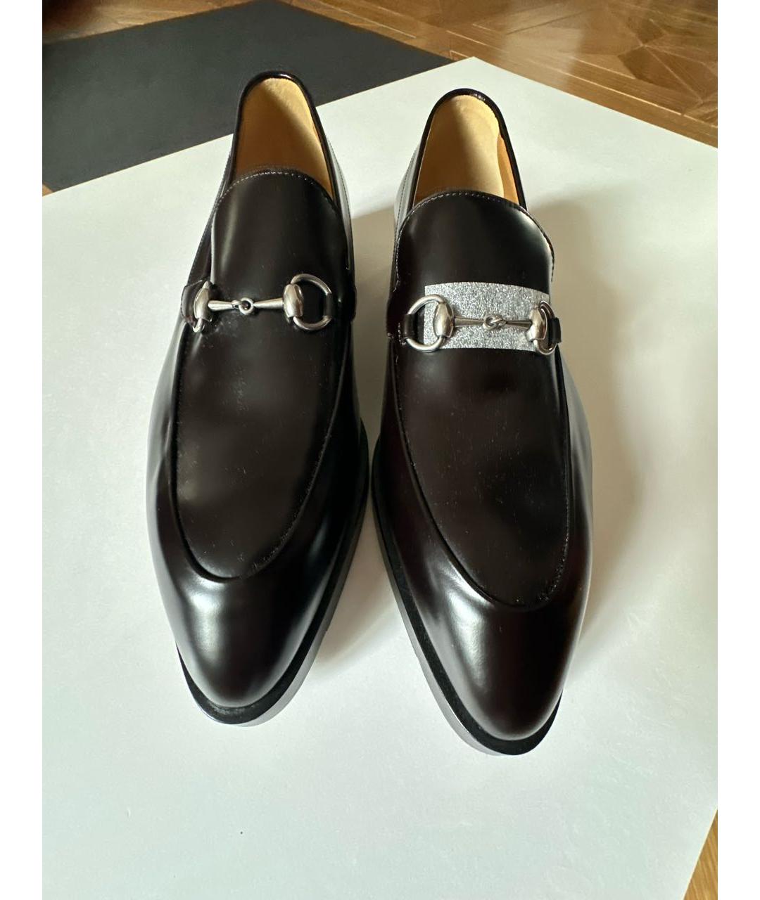 GUCCI Черные кожаные туфли, фото 2