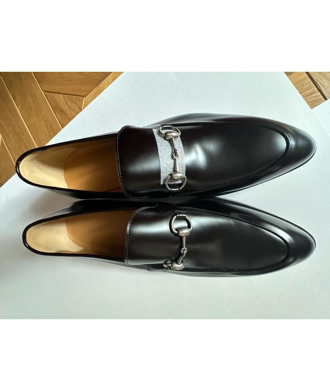 GUCCI Черные кожаные туфли, фото 3