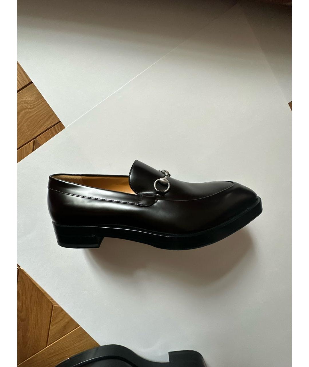 GUCCI Черные кожаные туфли, фото 9