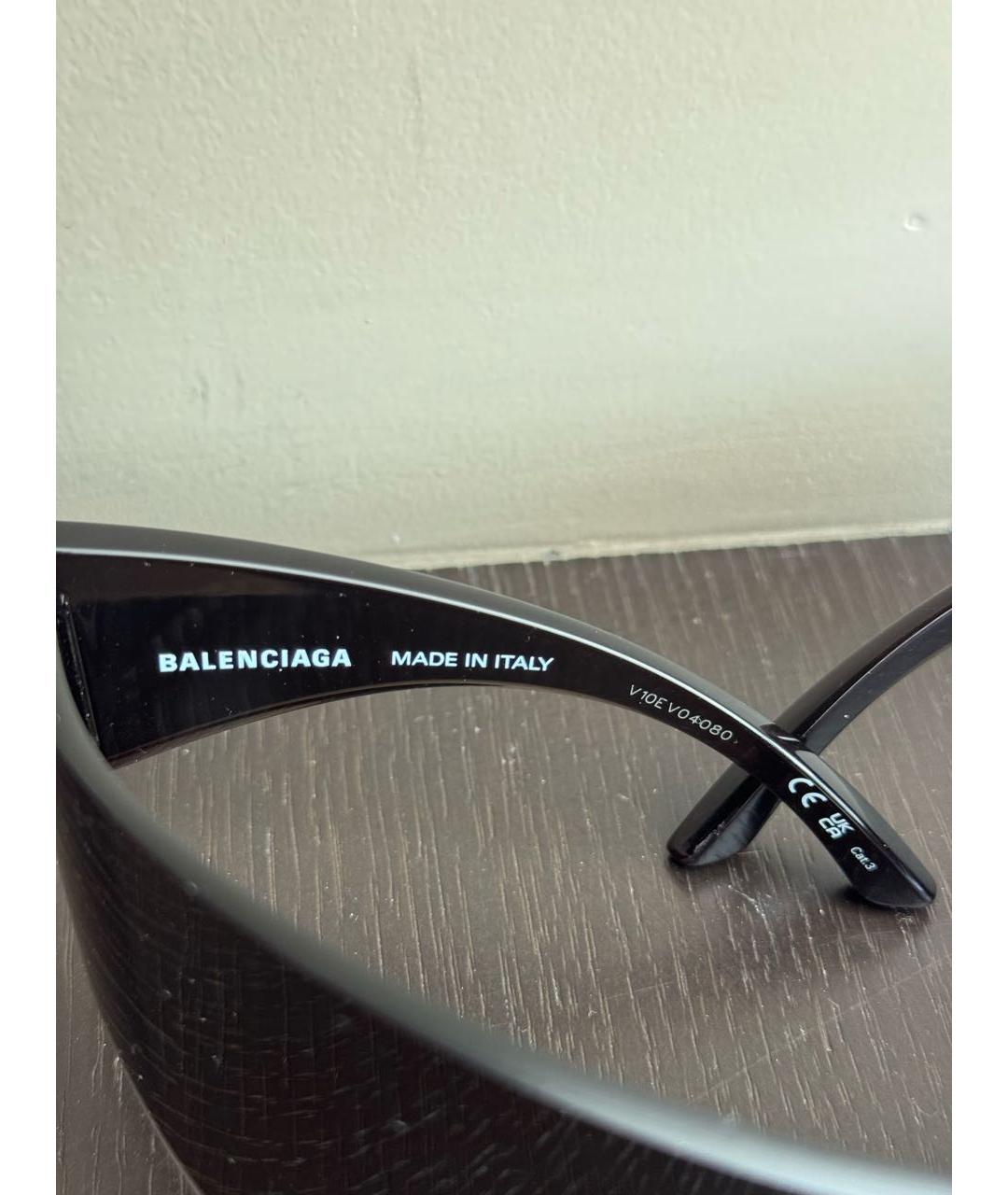 BALENCIAGA Черные пластиковые солнцезащитные очки, фото 5