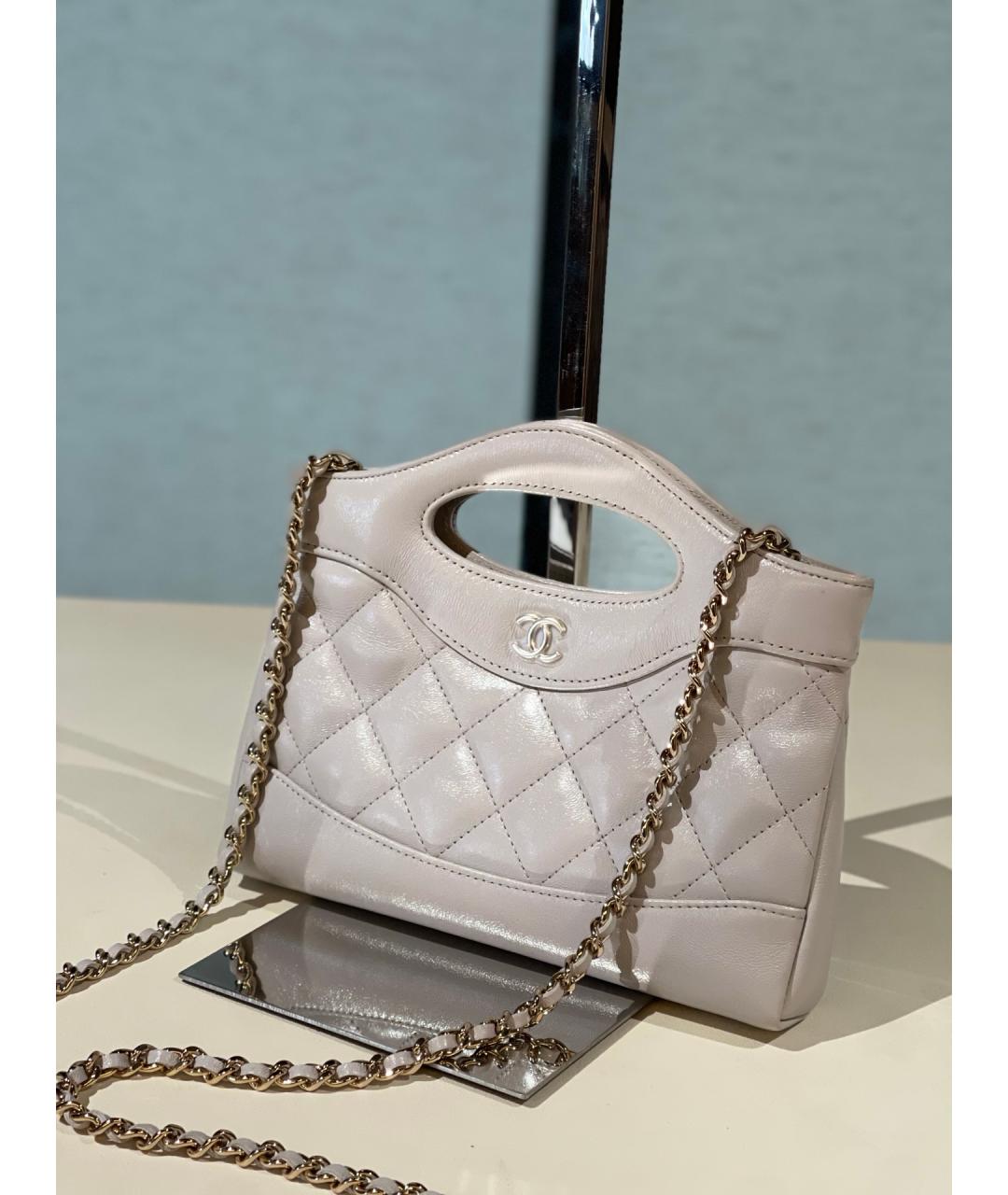CHANEL Серая кожаная сумка через плечо, фото 4