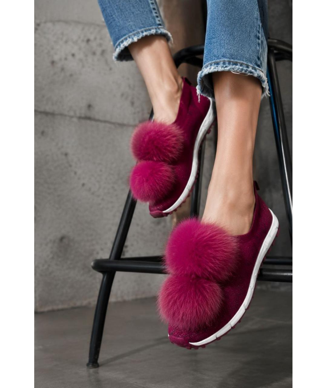 JIMMY CHOO Бордовые кроссовки, фото 6