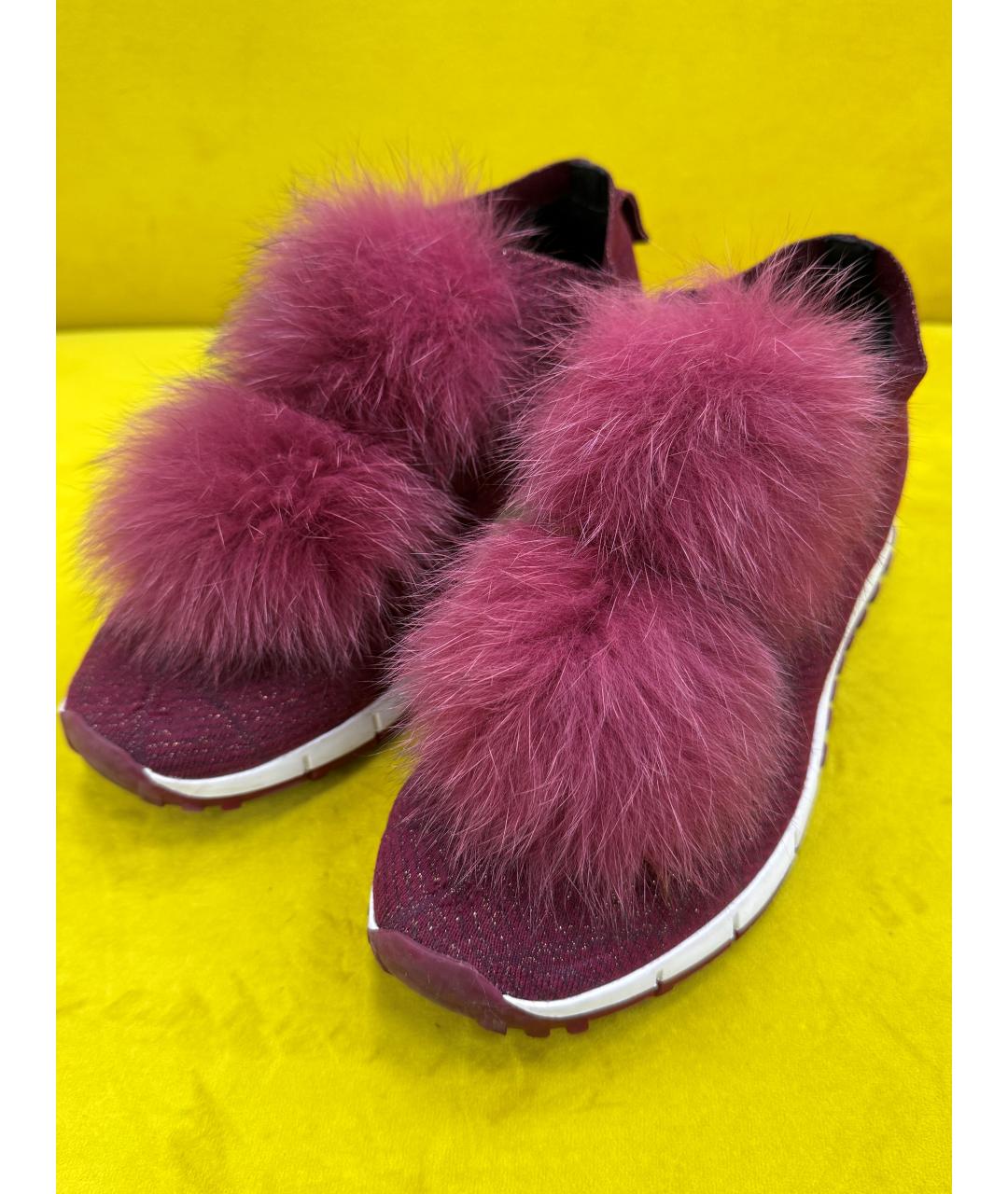 JIMMY CHOO Бордовые кроссовки, фото 4