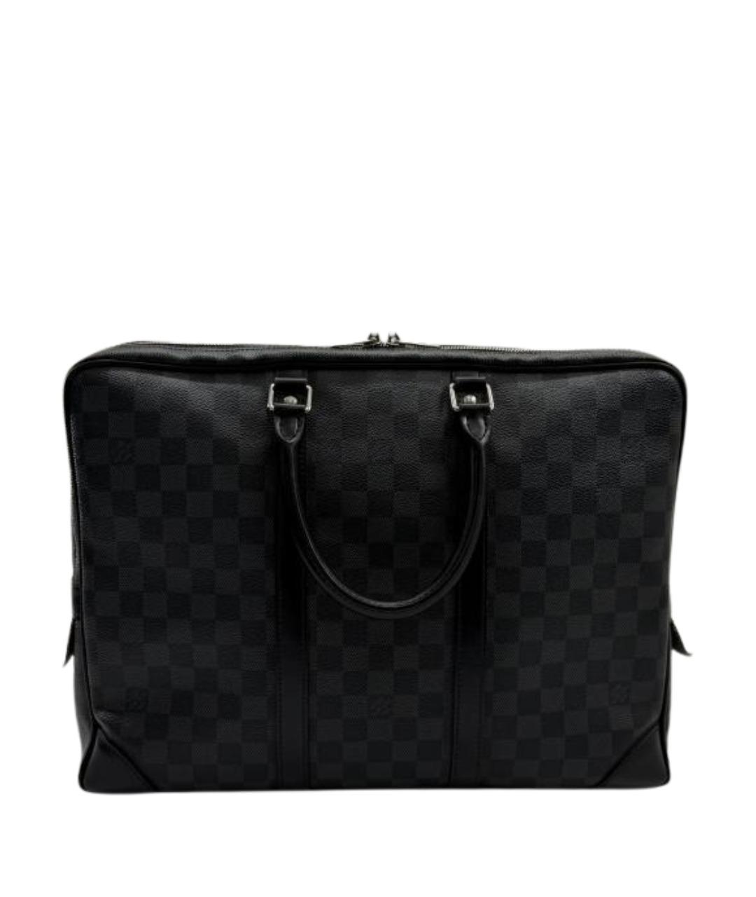 LOUIS VUITTON Черный кожаный портфель, фото 1