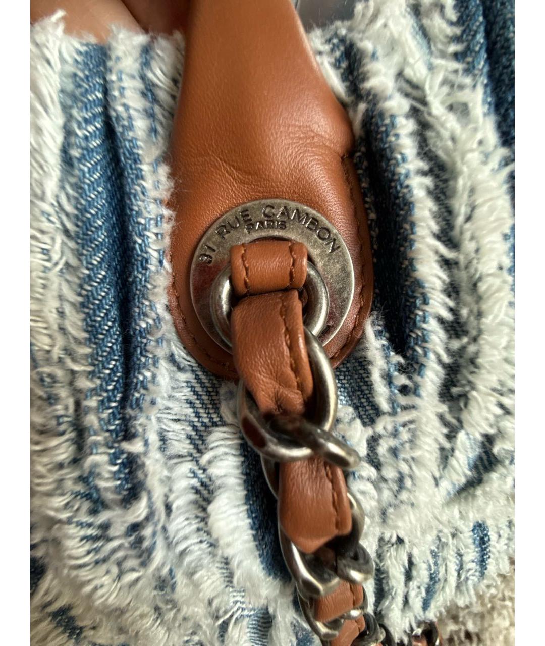 CHANEL Голубая деним сумка тоут, фото 5