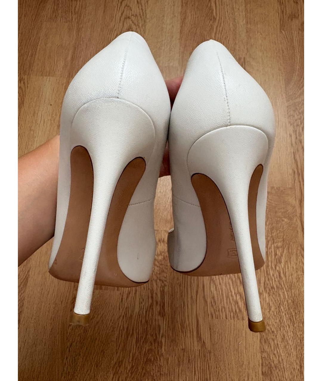 GIANVITO ROSSI Белые кожаные туфли, фото 4