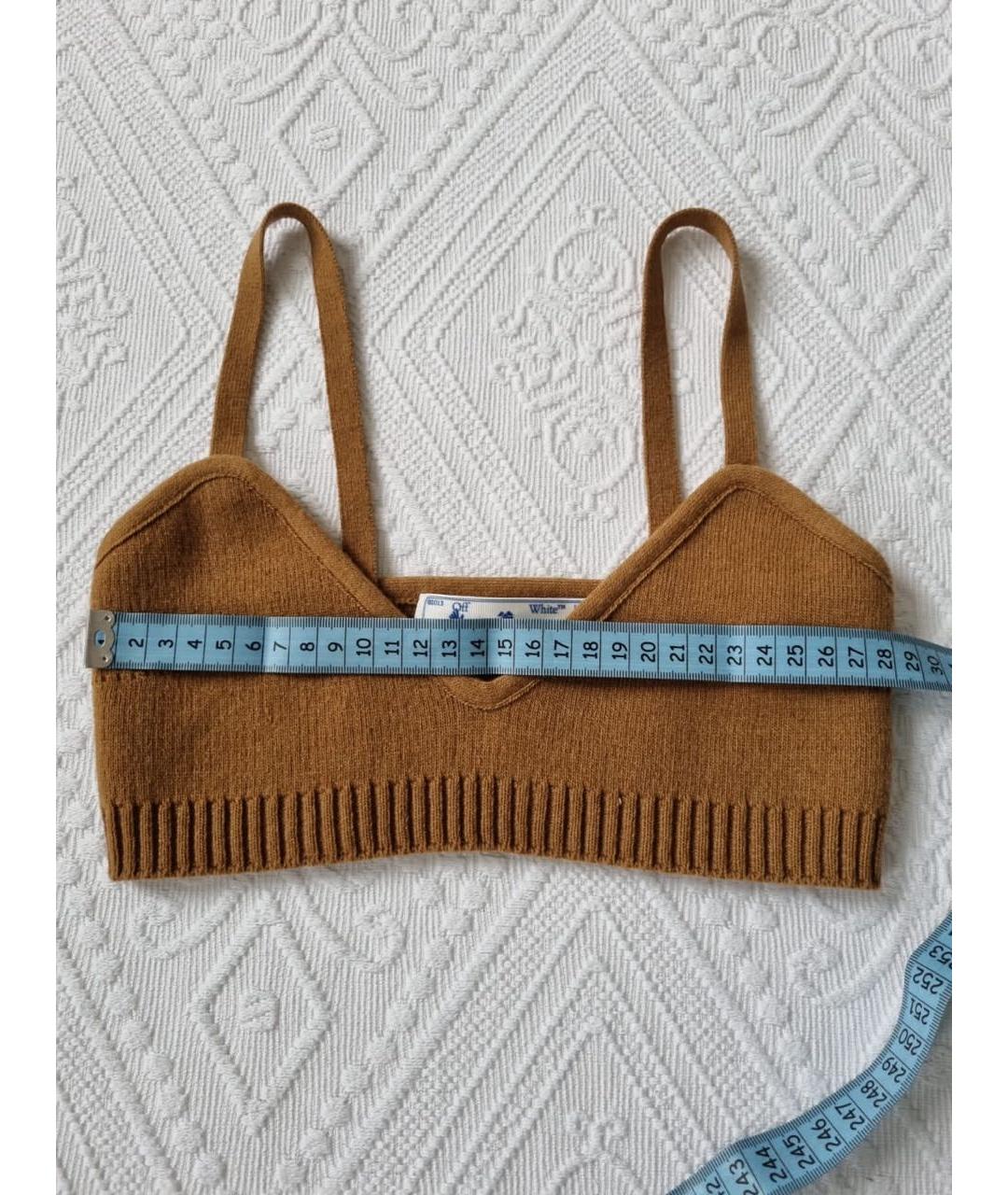 OFF-WHITE Коричневая майка, фото 4