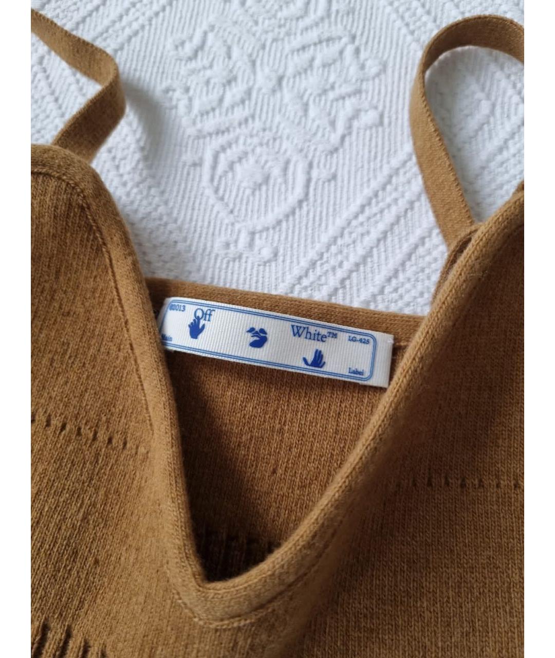 OFF-WHITE Коричневая майка, фото 5