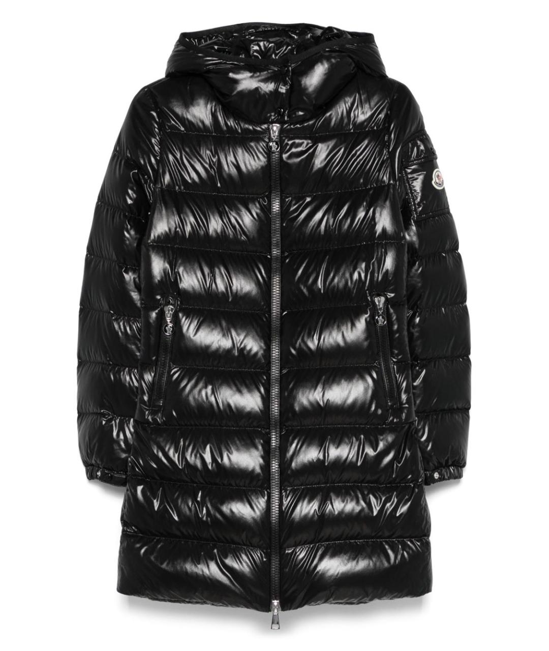 MONCLER Черный полиамидовый пуховик, фото 1