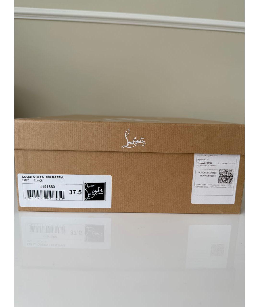 CHRISTIAN LOUBOUTIN Черные кожаные босоножки, фото 6