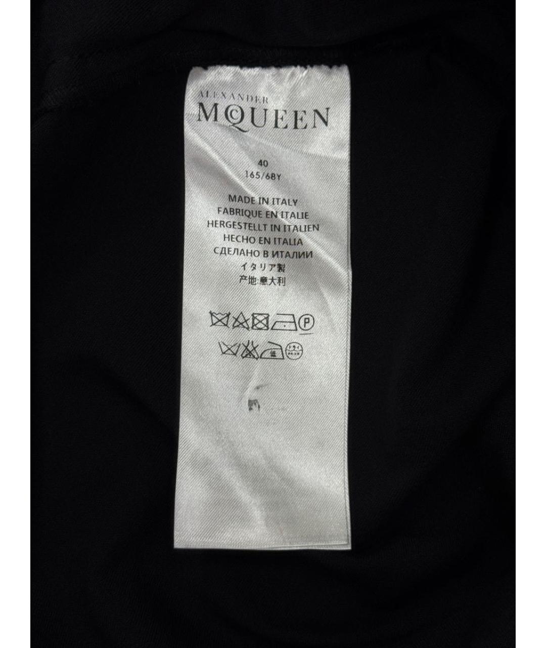 ALEXANDER MCQUEEN Черные хлопковые брюки узкие, фото 4