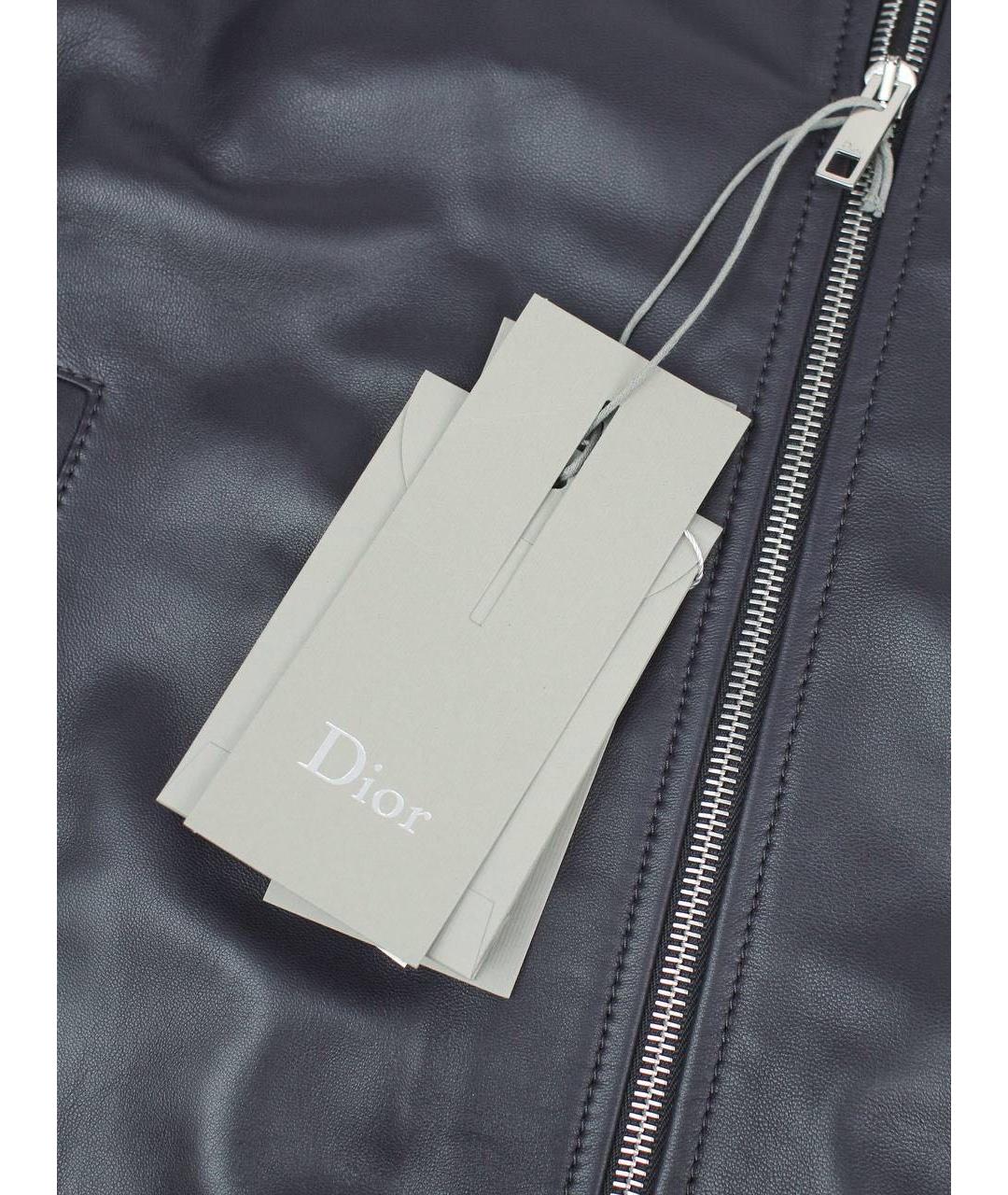 CHRISTIAN DIOR Темно-синяя кожаная куртка, фото 3