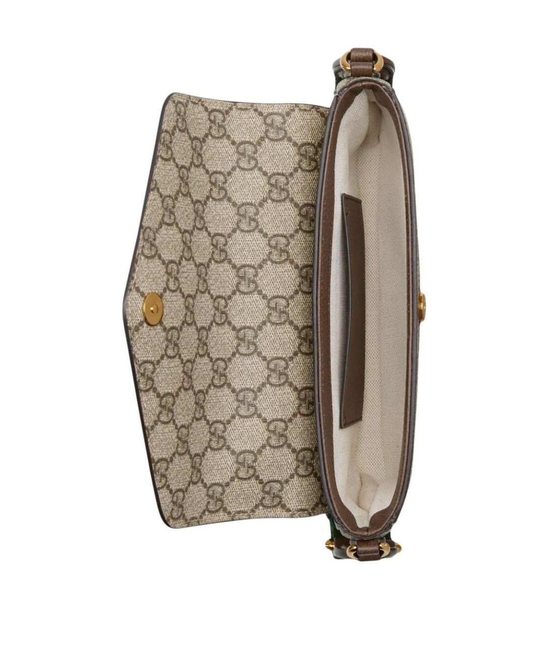 GUCCI Бежевая сумка через плечо из канвы, фото 5