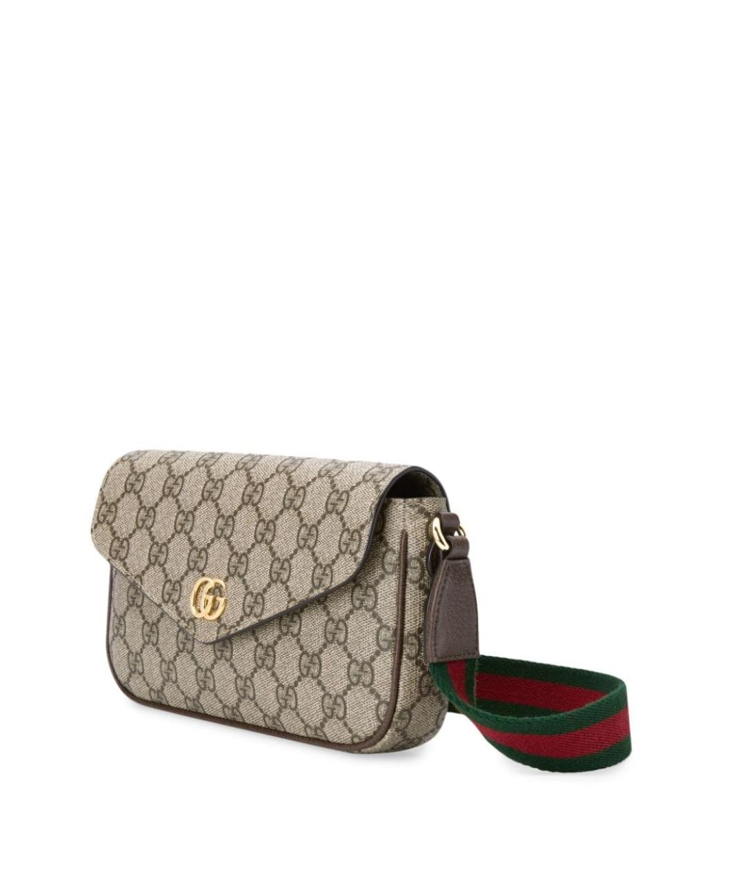 GUCCI Бежевая сумка через плечо из канвы, фото 3