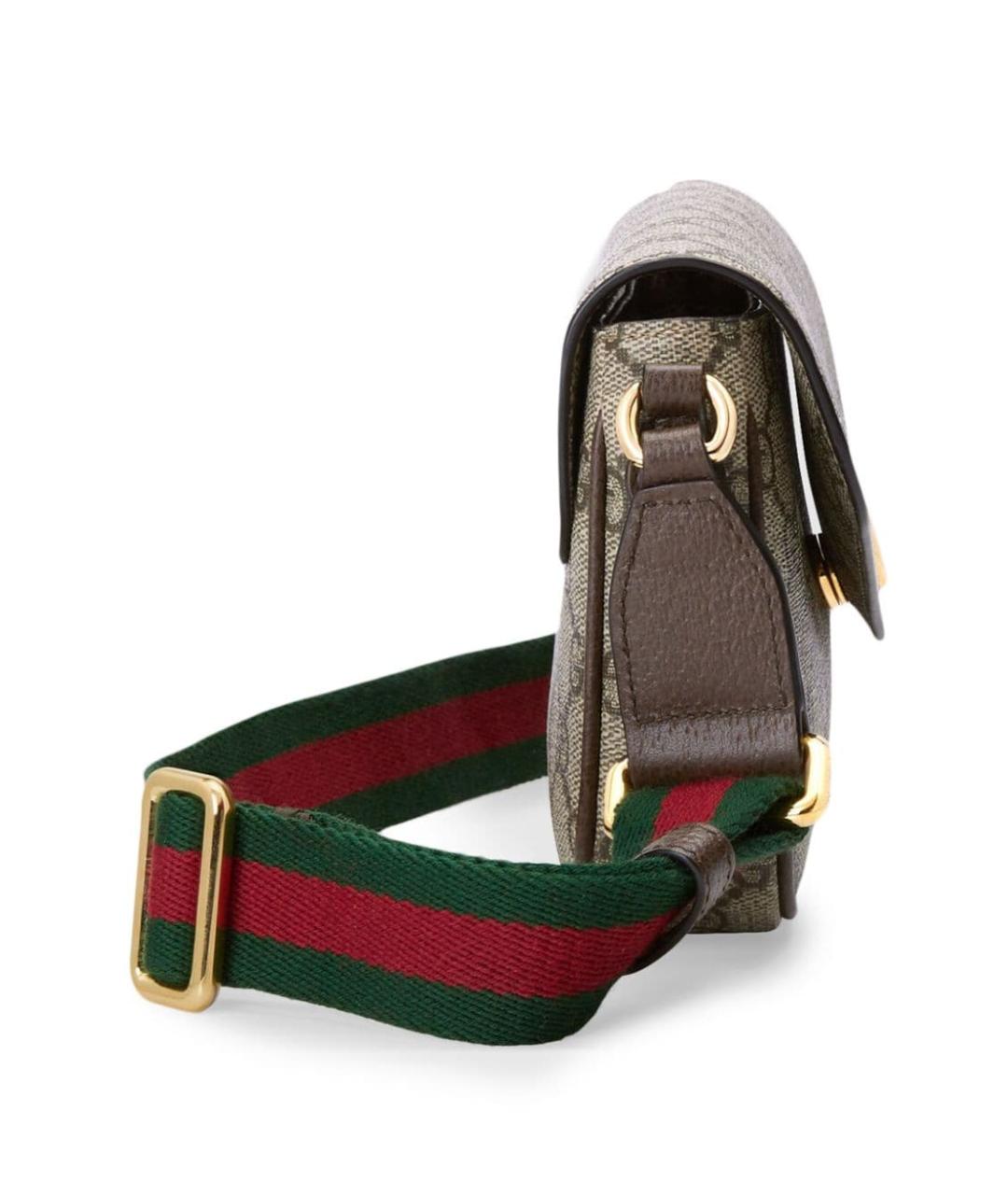 GUCCI Бежевая сумка через плечо из канвы, фото 4