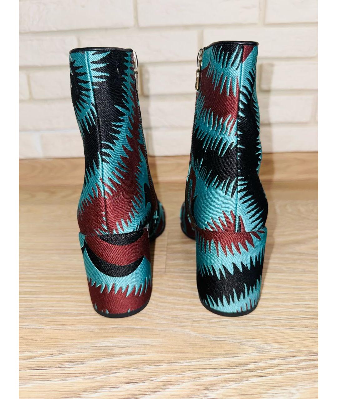 DRIES VAN NOTEN Зеленые текстильные ботильоны, фото 4