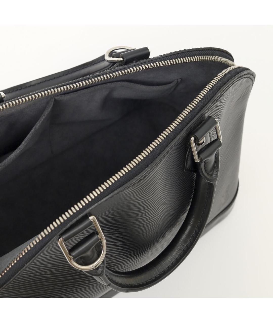 LOUIS VUITTON Черная кожаная сумка с короткими ручками, фото 4