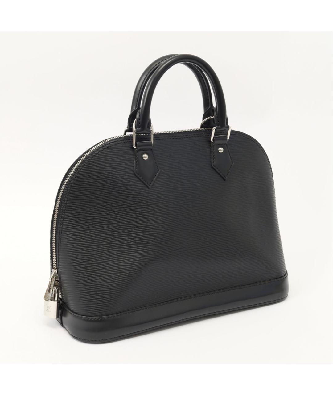 LOUIS VUITTON Черная кожаная сумка с короткими ручками, фото 3