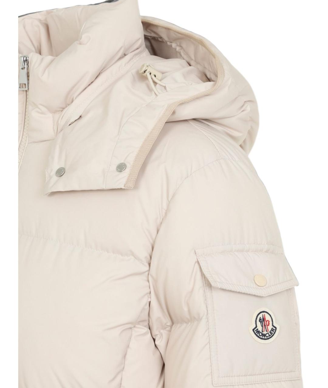 MONCLER Бежевый полиэстеровый пуховик, фото 3