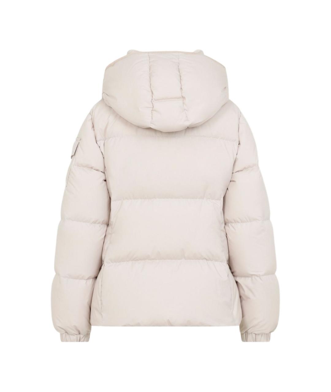 MONCLER Бежевый полиэстеровый пуховик, фото 2