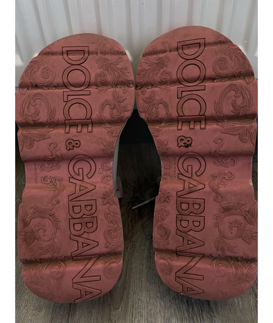 DOLCE&GABBANA Белые кожаные кроссовки, фото 7