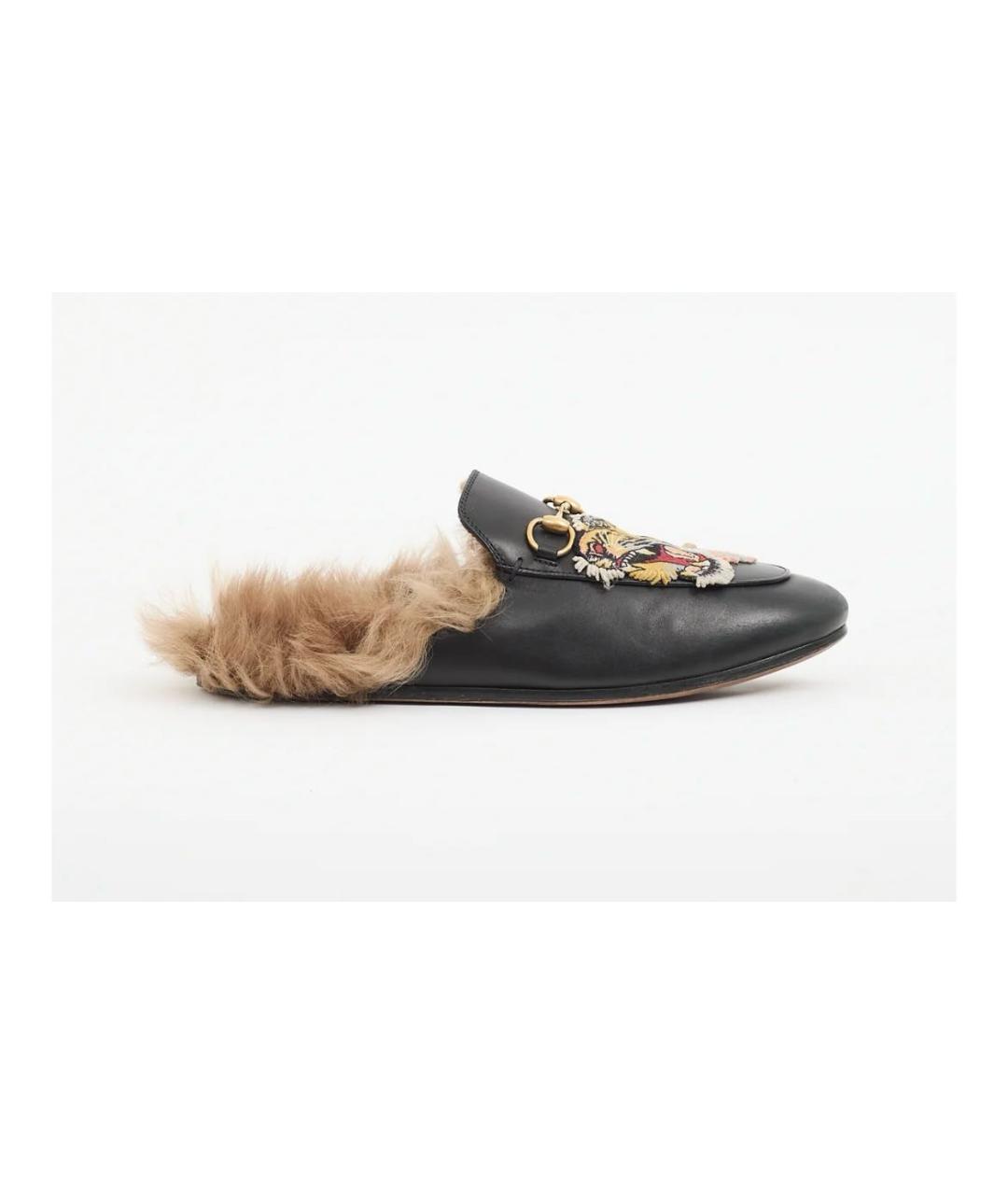 GUCCI Черные кожаные мюли, фото 6