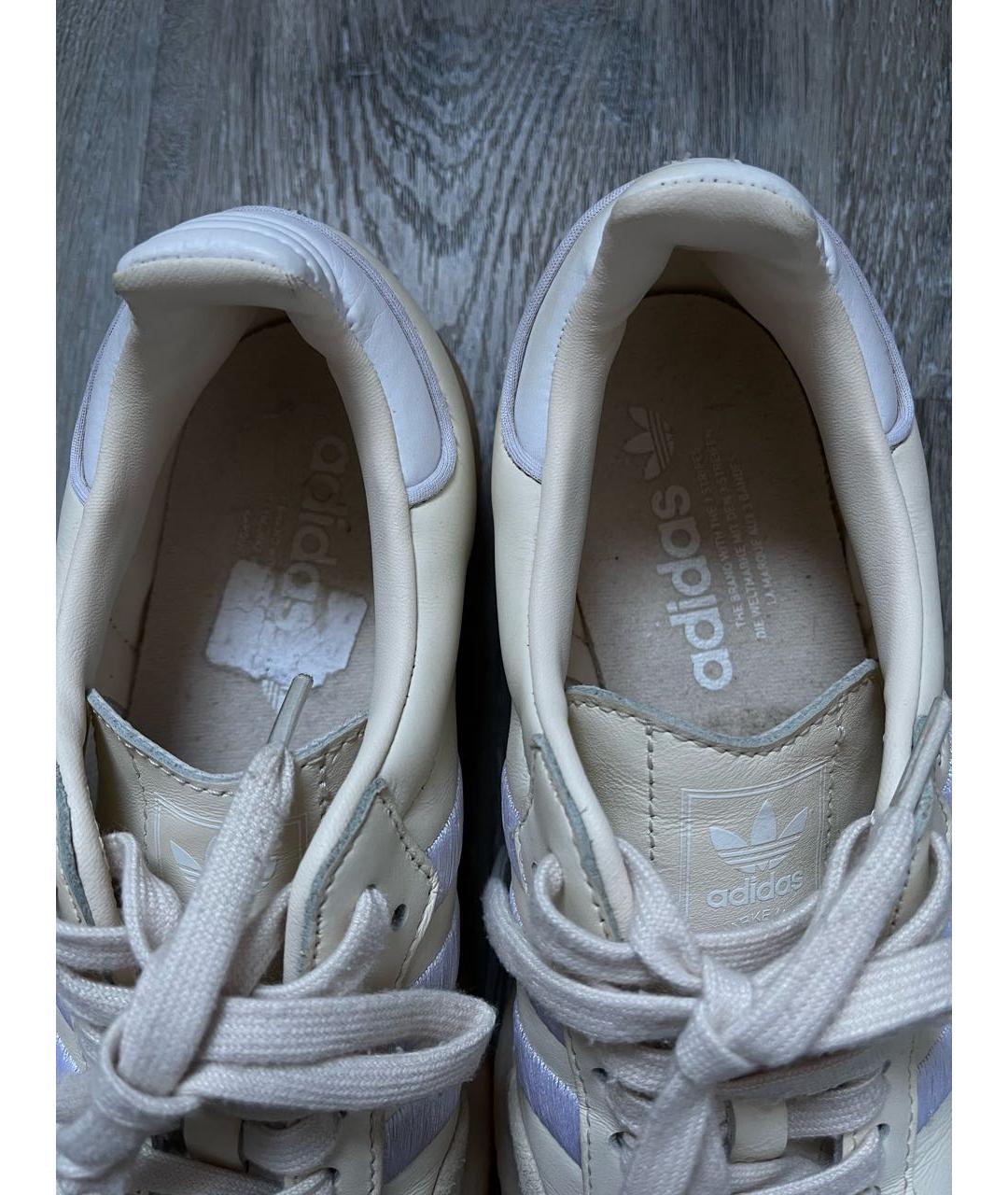 ADIDAS Бежевые кожаные балетки, фото 2