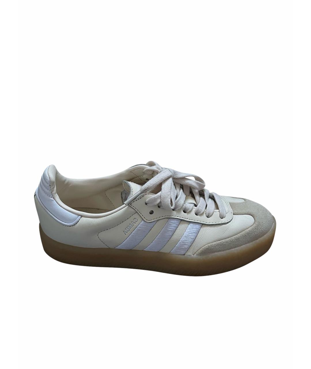 ADIDAS Бежевые кожаные балетки, фото 1