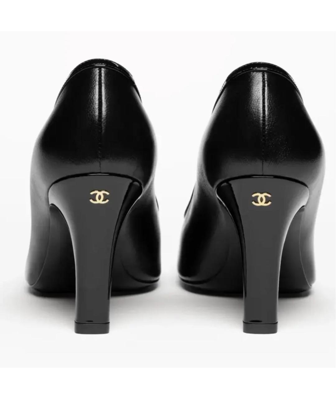 CHANEL Черные кожаные туфли, фото 4