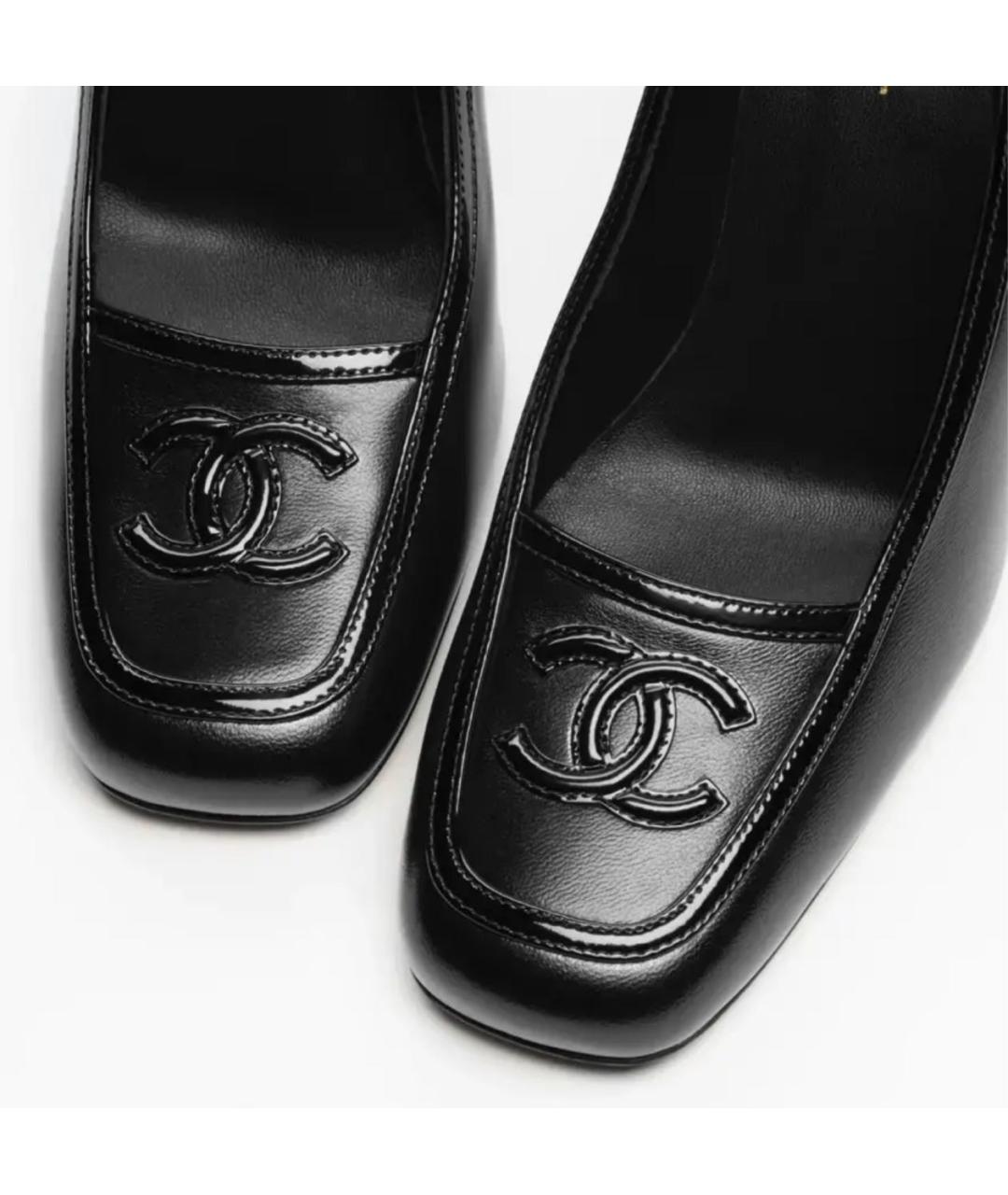 CHANEL Черные кожаные туфли, фото 3