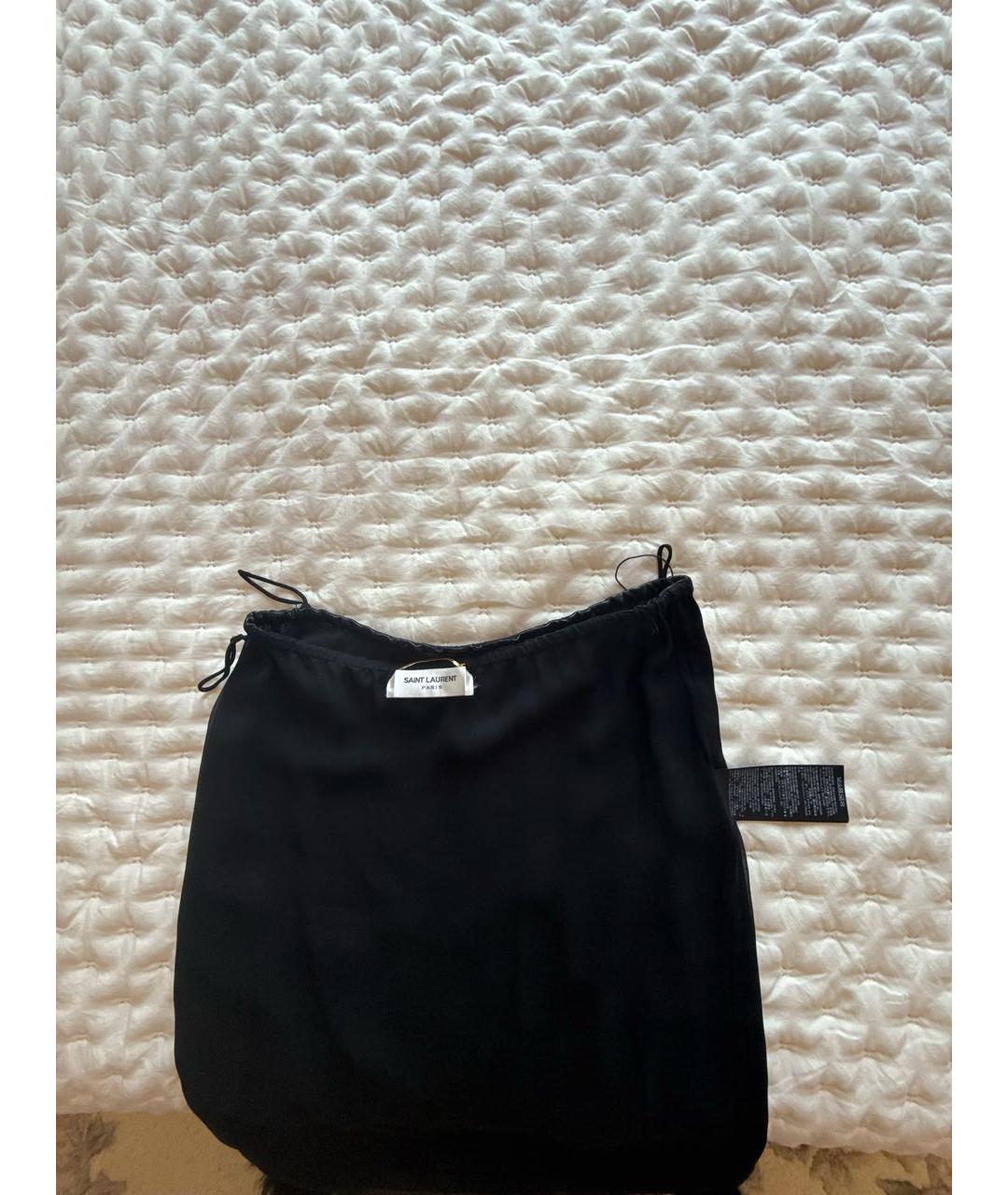 SAINT LAURENT Черная шелковая юбка миди, фото 3