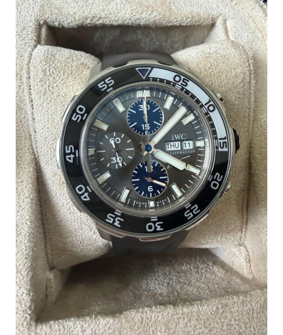 IWC Черные стальные часы, фото 4