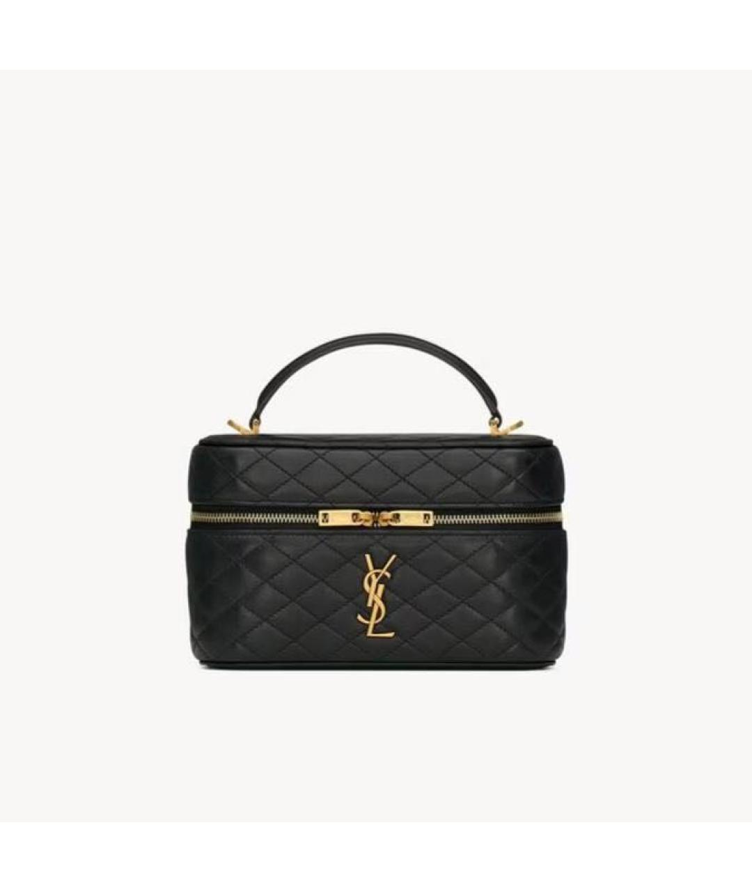 SAINT LAURENT Черная кожаная сумка через плечо, фото 2