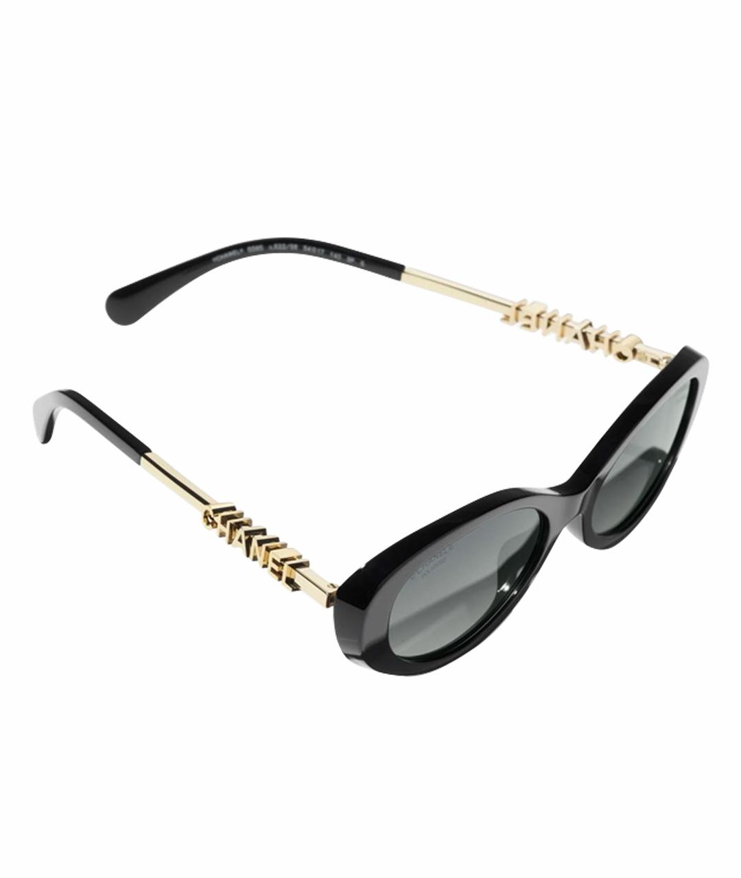 CHANEL Черные металлические солнцезащитные очки, фото 1