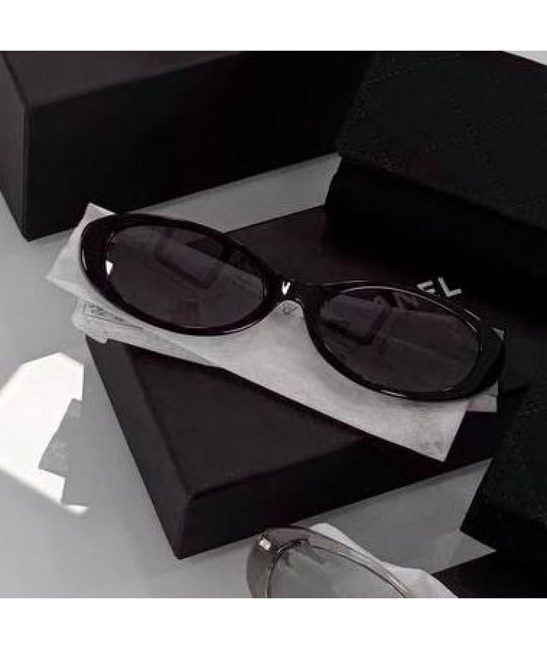 CHANEL Черные металлические солнцезащитные очки, фото 3